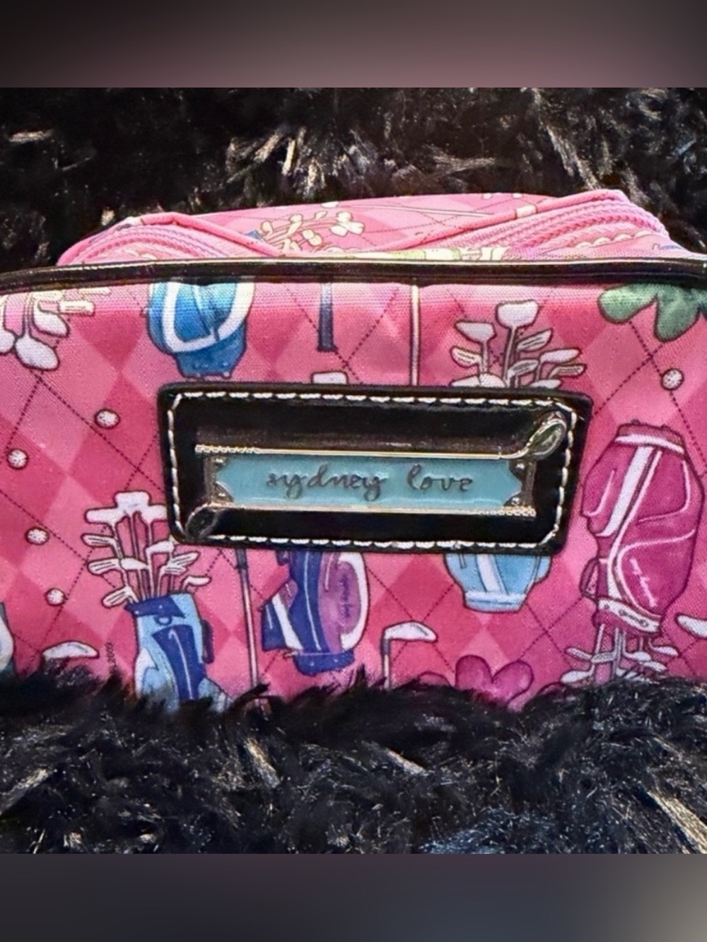 Mini golf motif caddy, cosmetic or accessory bag
